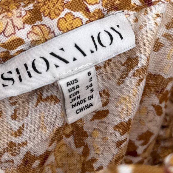 Shona Joy - brown and yellow floral maxi dress - Picture 4 of 4